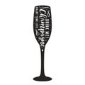 Champagne glassful silhouette sticker monochrome