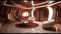 Champagne Gold & Maroon Red: A Futuristic, Shiny, Bionic Interior Design with Award-Winning 8K HD Quality