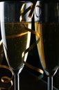 Champagne and gold streamer Royalty Free Stock Photo