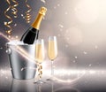 Champagne Holiday Realistic Background Royalty Free Stock Photo