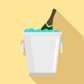 Champagne ice bucket icon, flat style Royalty Free Stock Photo