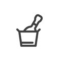 Champagne ice bucket line icon Royalty Free Stock Photo