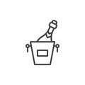 Champagne ice bucket line icon, outline vector sign, linear style pictogram isolated on white. Royalty Free Stock Photo