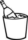 champagne in ice bucket vector illustration Royalty Free Stock Photo