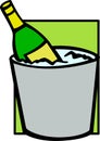 champagne in ice bucket vector illustration Royalty Free Stock Photo