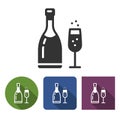 Champagne icon in different variants