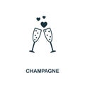 Champagne icon. Premium style design from valentines day icons collection. Pixel perfect Champagne icon for web design