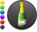 Champagne icon on round internet button