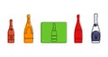Champagne icon set, color outline style Royalty Free Stock Photo