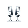 champagne icon vector from celebration concept. Thin line illustration of champagne editable stroke. champagne linear sign for use Royalty Free Stock Photo