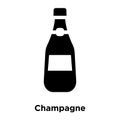 Champagne icon vector isolated on white background, logo concept