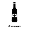 Champagne icon vector isolated on white background, logo concept