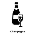 Champagne icon vector isolated on white background, logo concept