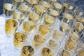 Champagne. Lots of glasses of sparkling wine waiting for a solemn toast Royalty Free Stock Photo