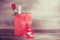 Champagne and love message Royalty Free Stock Photo
