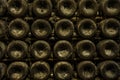Champagne maturing in bottles in cellars of reims Royalty Free Stock Photo