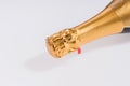 Champagne neck isolated Royalty Free Stock Photo