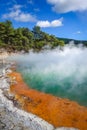 Champagne Pool hot lake in Waiotapu, Rotorua, New Zealand Royalty Free Stock Photo