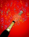 Champagne Popping and Confetti Royalty Free Stock Photo