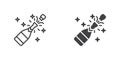 Champagne popping icon, line and glyph version