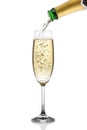 Champagne pouring into a glass. Royalty Free Stock Photo