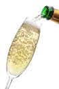 Champagne pouring into a glass. Royalty Free Stock Photo