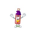 Champagne red bottle mascot cartoon style as an Elf Royalty Free Stock Photo
