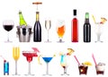 Champagne, red and white wine,beer Royalty Free Stock Photo