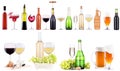Champagne, red and white wine,beer Royalty Free Stock Photo
