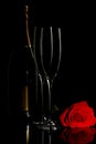 Champagne and rose Royalty Free Stock Photo