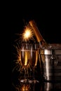 Champagne and sparklers Royalty Free Stock Photo