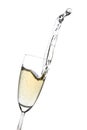 Champagne splash from a glass Royalty Free Stock Photo