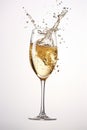 champagne with splashing out of glass Royalty Free Stock Photo