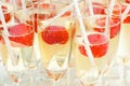 Champagne with strawberries