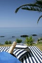 Champagne sunlounger and sunny sea views