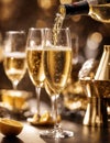 Champagne toast New Year\'s eve