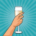 Champagne toast pop art