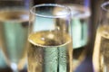 Champagne white wine glasses in wedding party Royalty Free Stock Photo