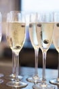 Champagne white wine glasses in wedding party Royalty Free Stock Photo