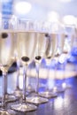 Champagne white wine glasses in wedding party Royalty Free Stock Photo