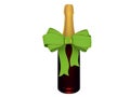 Champagne or wine bottle with bow