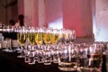 Champagne, wine and drinks at a party