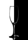 Champagne wine glass in domino style. Black and white image Royalty Free Stock Photo