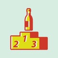 champagne and winner podium. Vector illustration decorative design Royalty Free Stock Photo