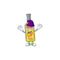 Champagne yellow bottle mascot cartoon style as an Elf Royalty Free Stock Photo