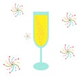 Champagner glasses symbol flat design isolated on white background