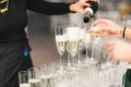 Champaign. Champaign being pored into glasses. Royalty Free Stock Photo