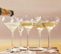 Champaign being pored into glasses Royalty Free Stock Photo