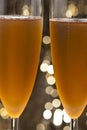 Champaign glass in front of glitter background Royalty Free Stock Photo