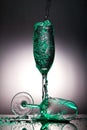 Champaigne glass overflowing with liquid Royalty Free Stock Photo